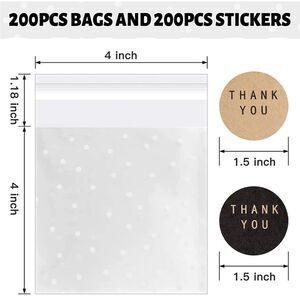 Cookie bags and Thank You Rainbow stickers - 1.5” 400 count total NWT